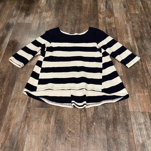 Striped Navy and White Women's Blouse